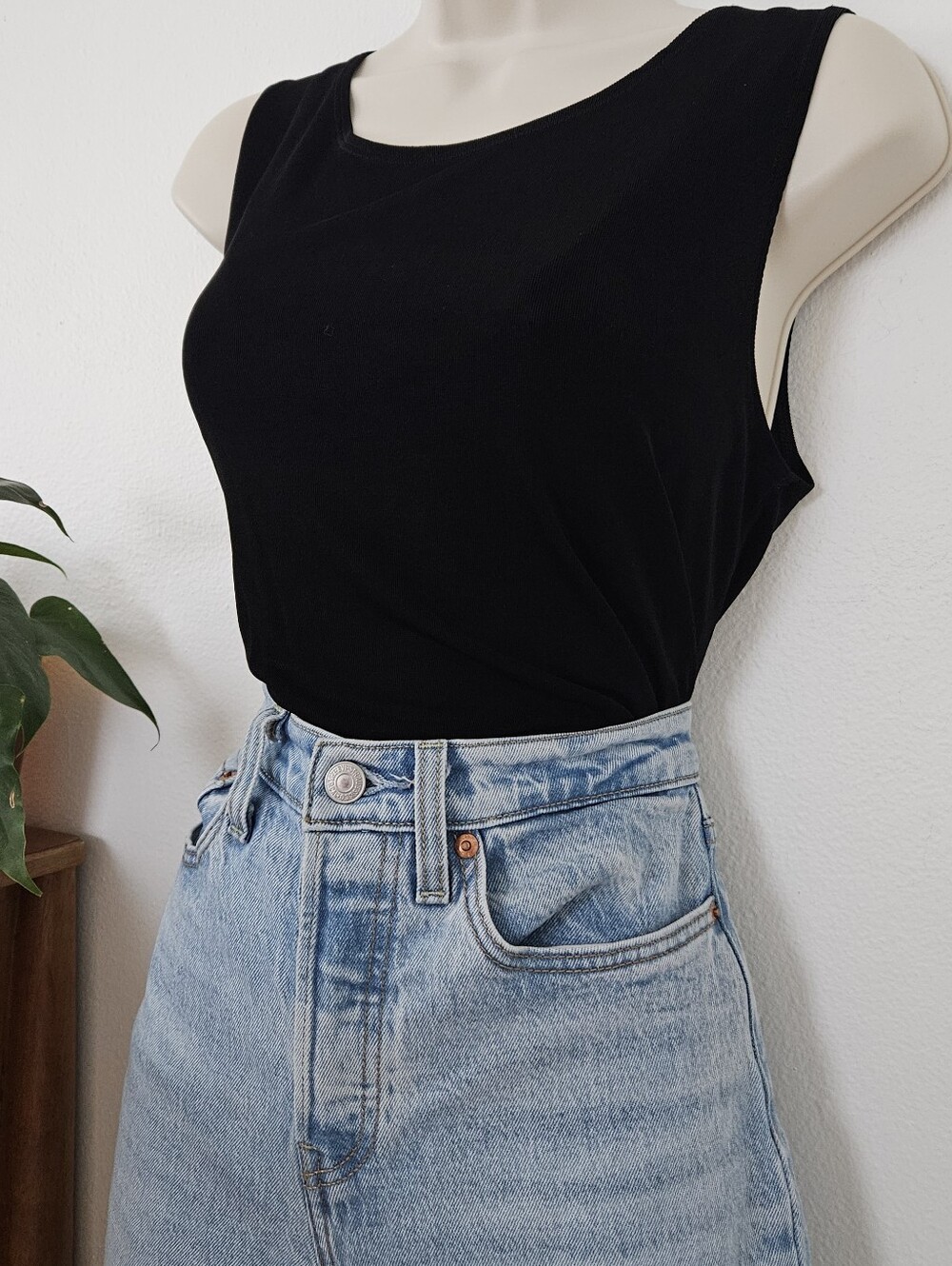 vintage slinky black 90s y2k grunge goth whimsigoth boho indie urban tank top